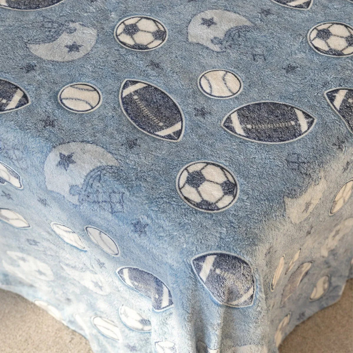 MANTA BELLA PLUSH GLOW SOLTEIRO FUTEBOL - Imagem 3